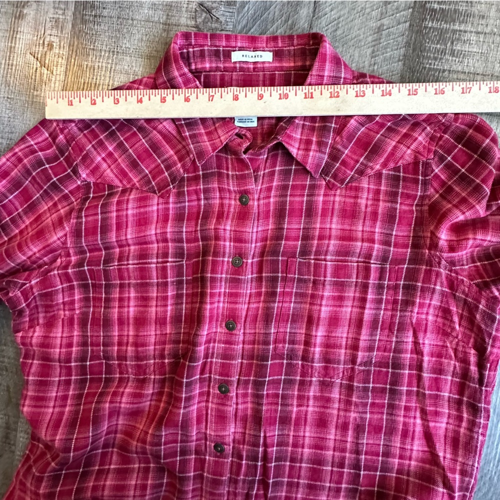 Ariat Shirt Women’s Large Red Plaid Relaxed Fit‎ Western Button Down Long Sleeve - Picture 7 of 11